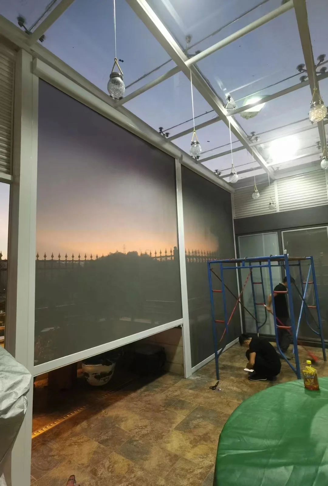 affordable perforated aluminum zip blinds automatic/manual zip track pvc screen shades for windows/doors