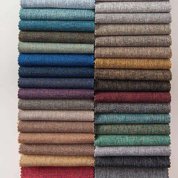 Home Textile 100% Polyester linen look upholstery fabric waterproof linen upholstery fabric for sofa