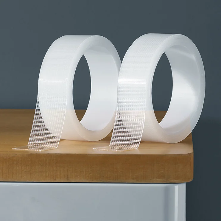Invisible Non-Trace Mesh Tape Double Sided Adhesive Suction Sticky Reusable Transparent Washable Ivy Grip Nano Tape