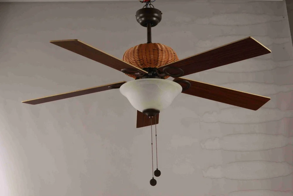 52 inch 5 blades ceiling fan light with pull chain