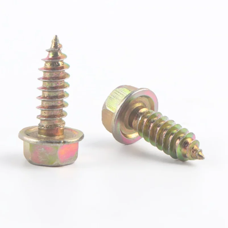 Hex Head Self Tapping Screws Factory White Yellow Zinc Plated Hex Socket Large Flat Head Self-Tapping Screw
