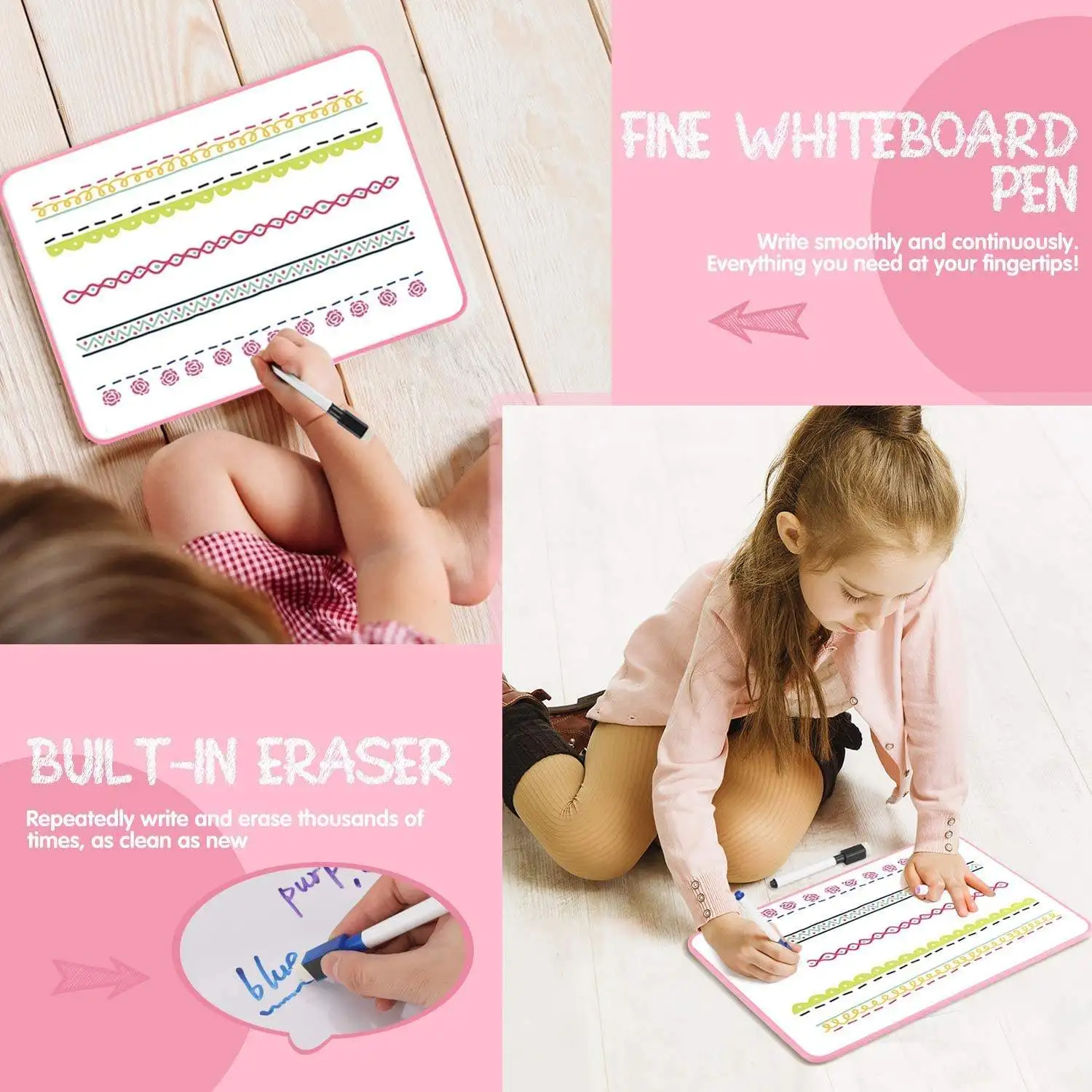 Custom Double Side Dry Erase Lapboard Waterproof Magnetic Mini Dry Erase Children Writing Board