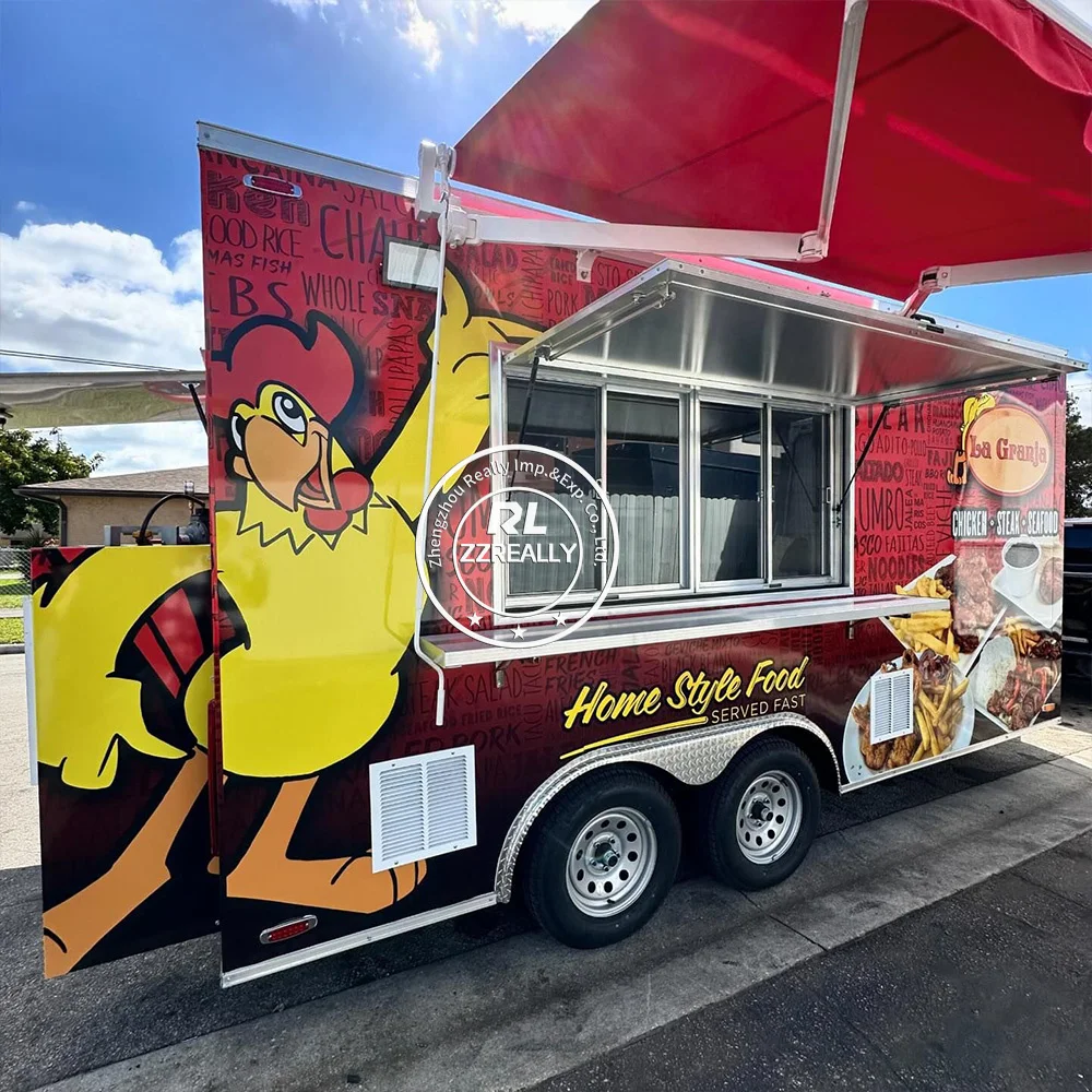 2025 Top Quality USA Standard Street Kitchen Hot Dog Vending Van Fast Food Truck Mobile Food Cart For Sale