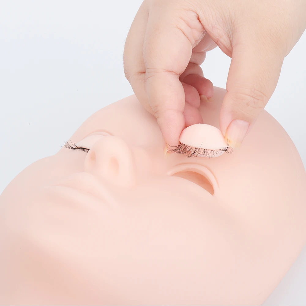 Wholesale Eyelash Practice Mannequin Head Soft Silicone Eyelash Extension Training Mannequin Head With Eyelids