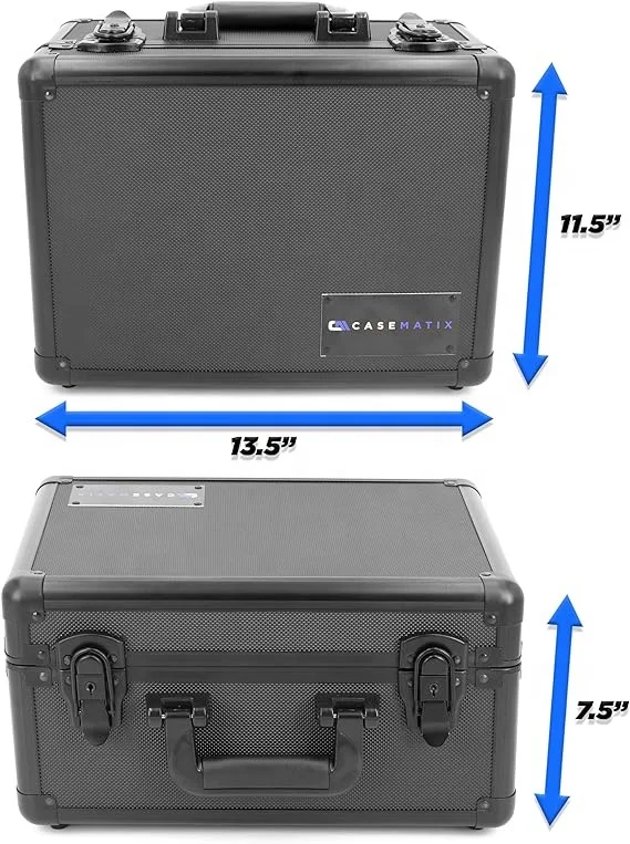 Portable Hard Carrying Case, Customizable Diced Foam for Wireless Microphone, Camera, Electronics, Tools