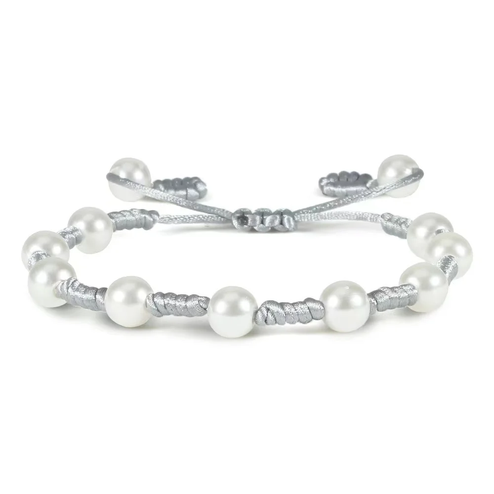 Bohemian Style Bracelet FreshWater Pearl Beaded Hand Woven Adjustable Bracelet