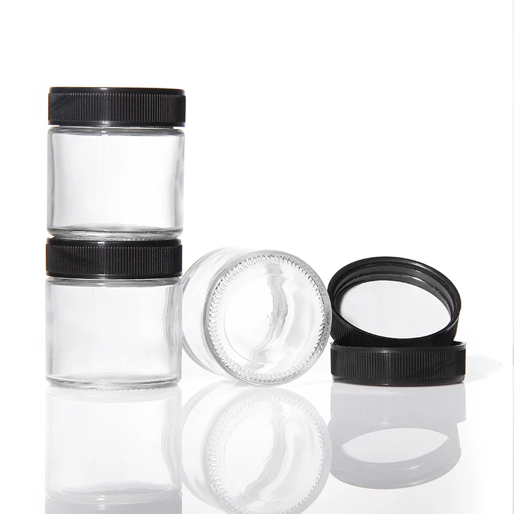 3ml 25ml 40ml 60ml 80ml SAN PET Loose Powder Jar Pot With PMMA Acrylic ABS Black Round Cap Lid & PE Sifter (INH Series)