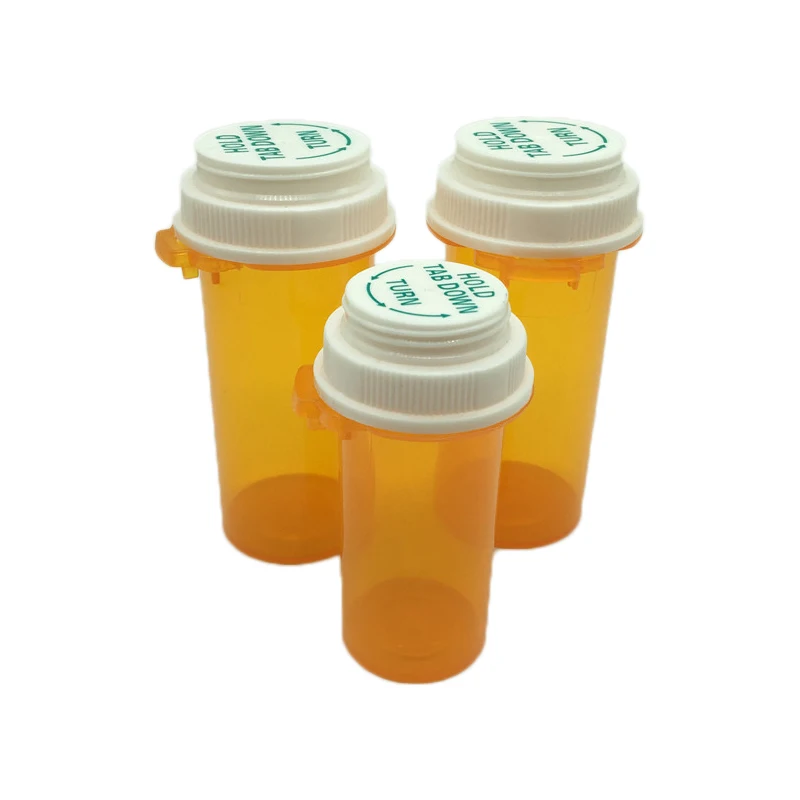 Bottle Manufacturers Pharmacy Containers Child Resistant Reversible Cap Vials Pill Bottles Customize Prescription Plastic