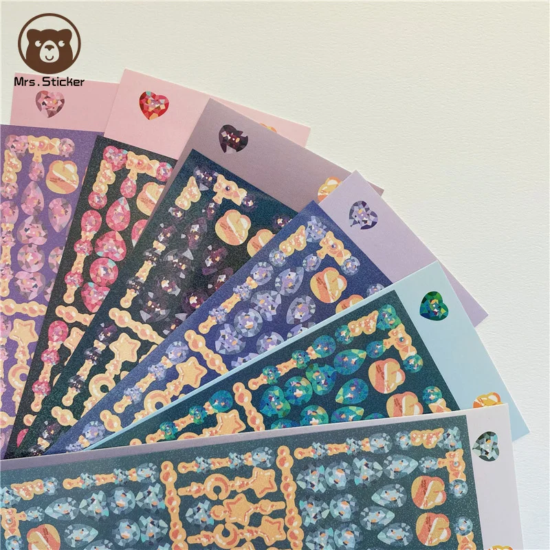 Ins Korean Stickers Laser Shining Color Decorative Stickers for Scrapbook,Kpop Album,Cards DIY Planner Cute Stickers Decals