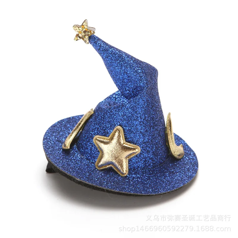 Cross-border selling hot style new Halloween Halloween children whimsy decoration all saints show MOE wizard hat clip clamps