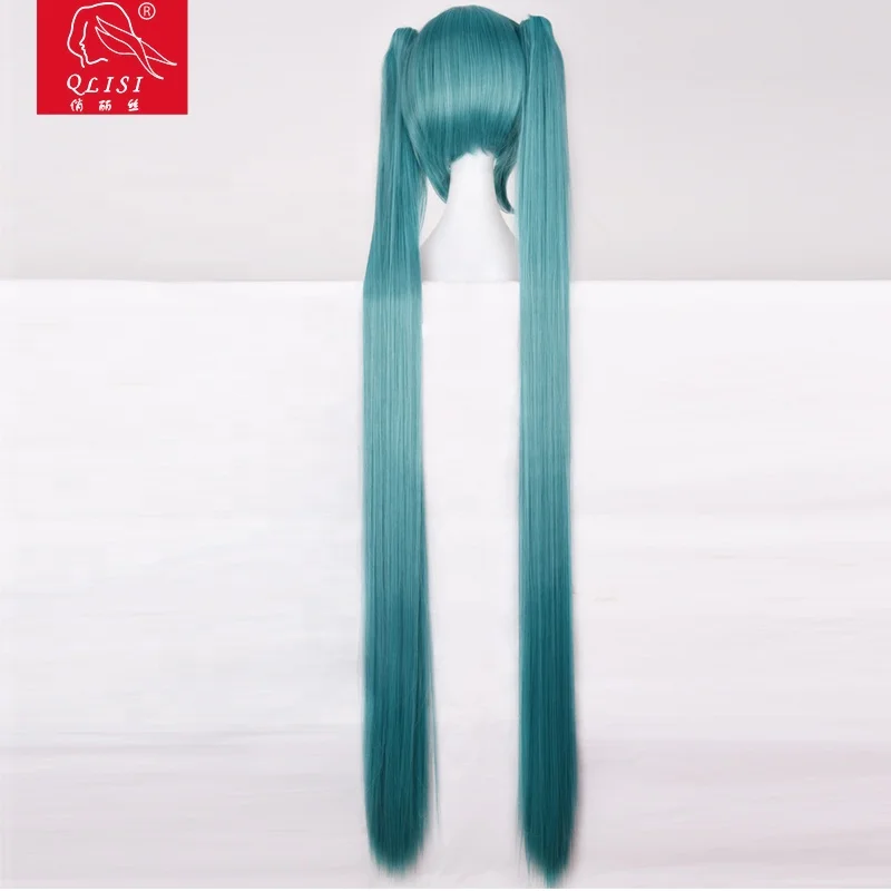 
Blue Color Long Ponytail anime cosplay wig Synthetic Hair wig 
