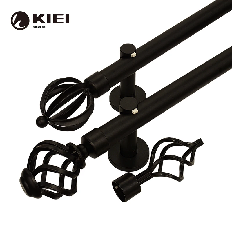 
foshan matte black iron curtain rod 