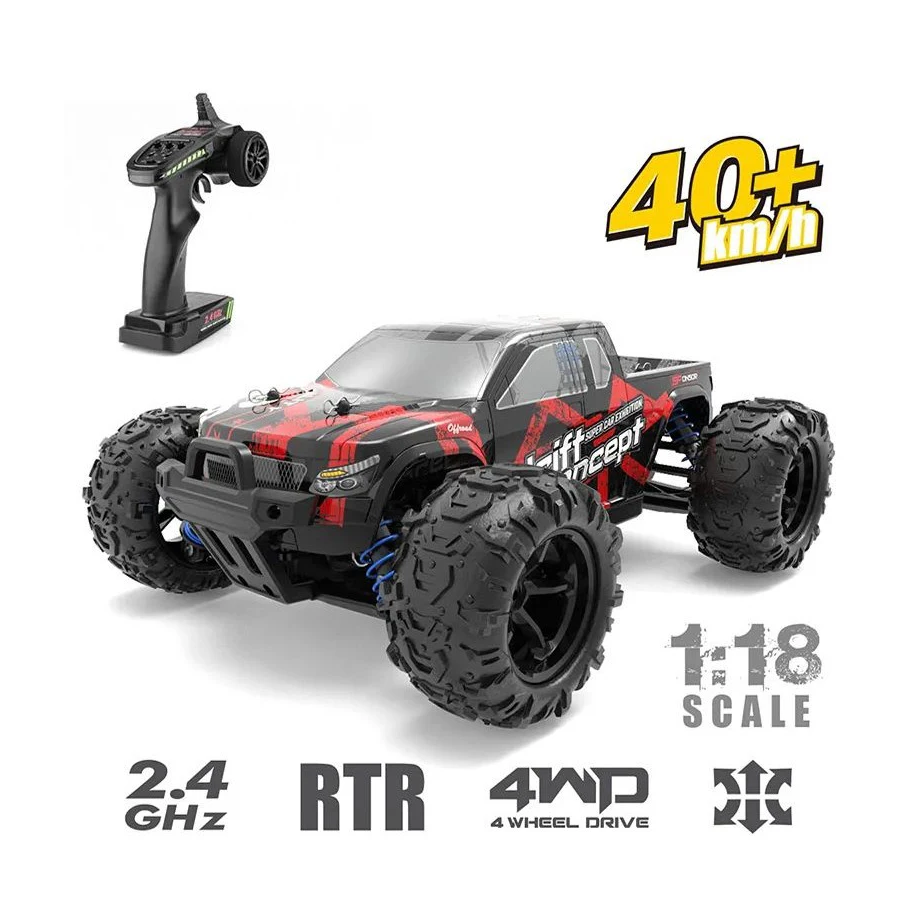 PXtoys Enoze 300E Brushless RC Car Remote Control Car 4WD 1/18 Scale 45km/h High Speed RC Racing Vehicle Monster Truck for Kids