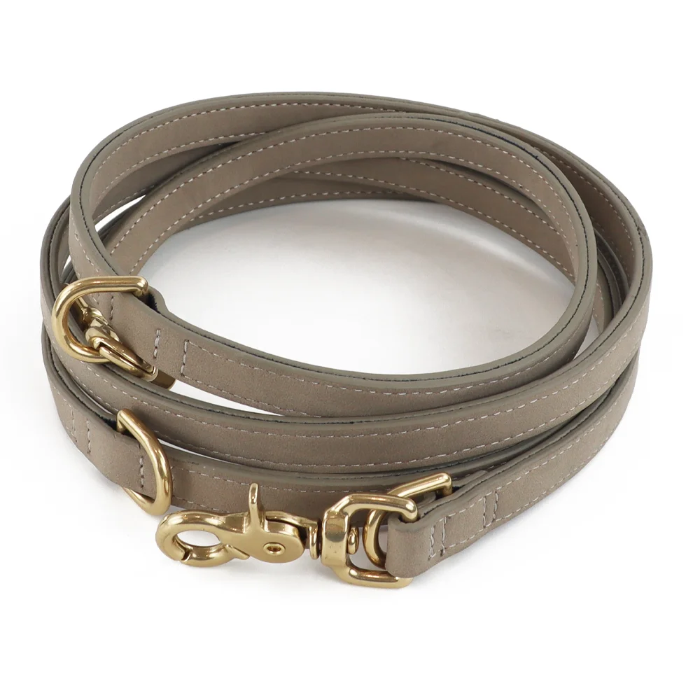New Style Pet Accessories Adjustable Leather Dog Leads and Collars Luxury Gold Hardware Dog Leash