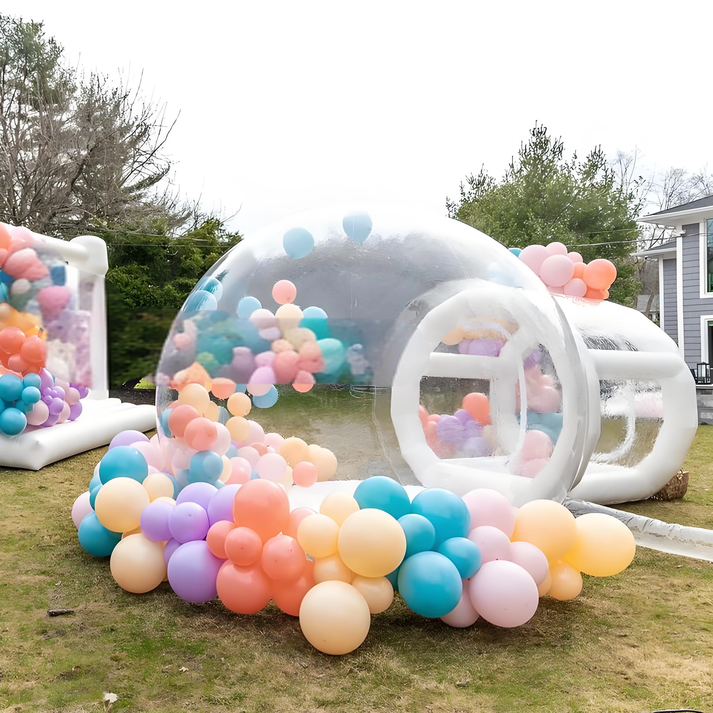 Limited-Time Promotion 10ft Waterproof PVC Inflatable Bubble House Transparent Fun House with LED Lamp Blower for Parties Events