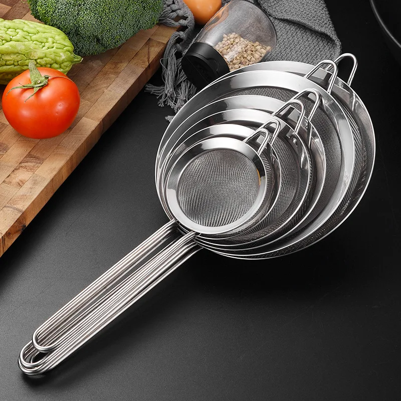 High Quality Stainless Steel Fine Double Mesh Strainer kitchen skimmer Wire Mesh  Powder Filter Strainer