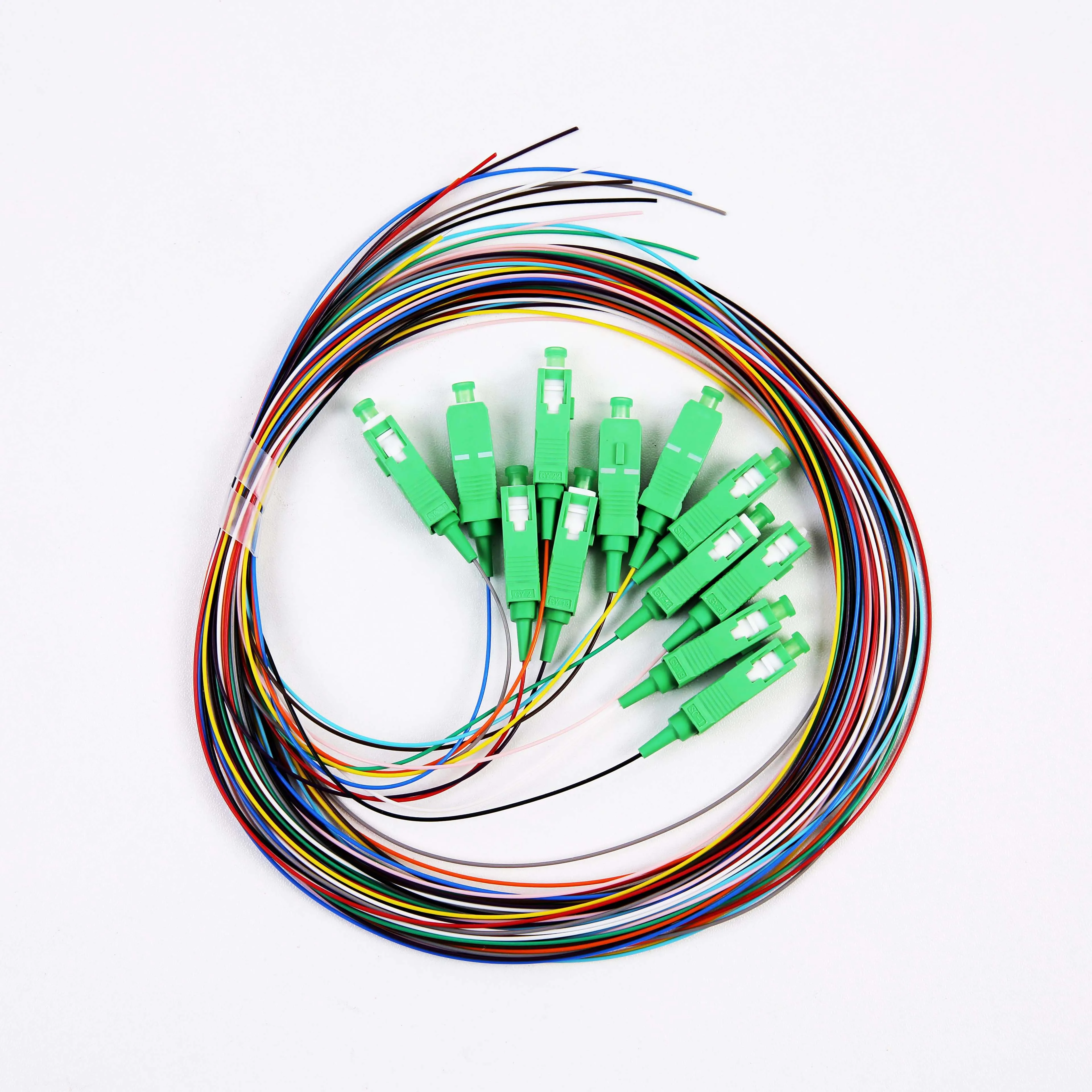12 Cores pigtail optical fiber jumper  SC/APC Connectors Pigtail 1.5m  1m  0.9mm cable lszh 12colour