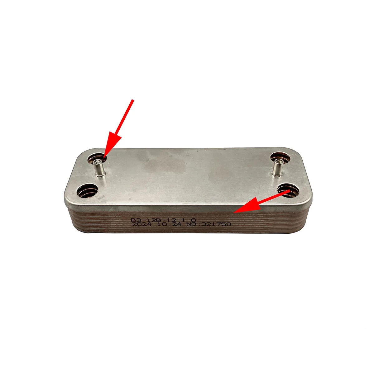 Boilers Furnace Parts CROSS FLOW Secondary Heat Exchanger 142mm 12-Plates Plate Heat Exchanger For ARI STON Gas Boilers Replace