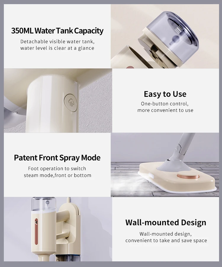 Multifunction Electric Steam Mop Carpet Floor Steam Cleaner With 2 Microfiber Pads