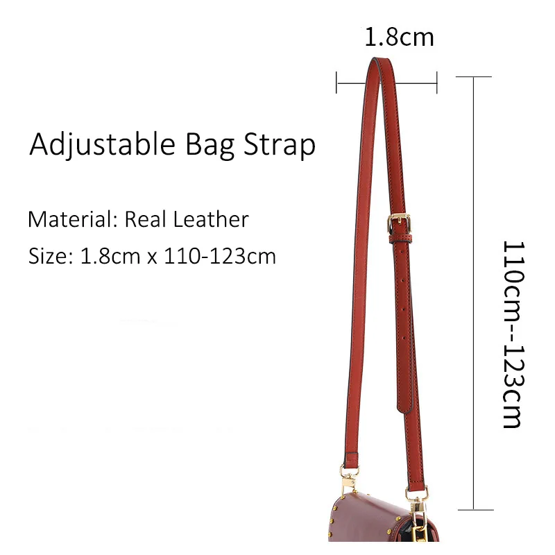 Wholesale Genuine Leather 1.8cm Women Fashion Belt Accessories Detachable Replacement Cross body Bag Strap Adjustable