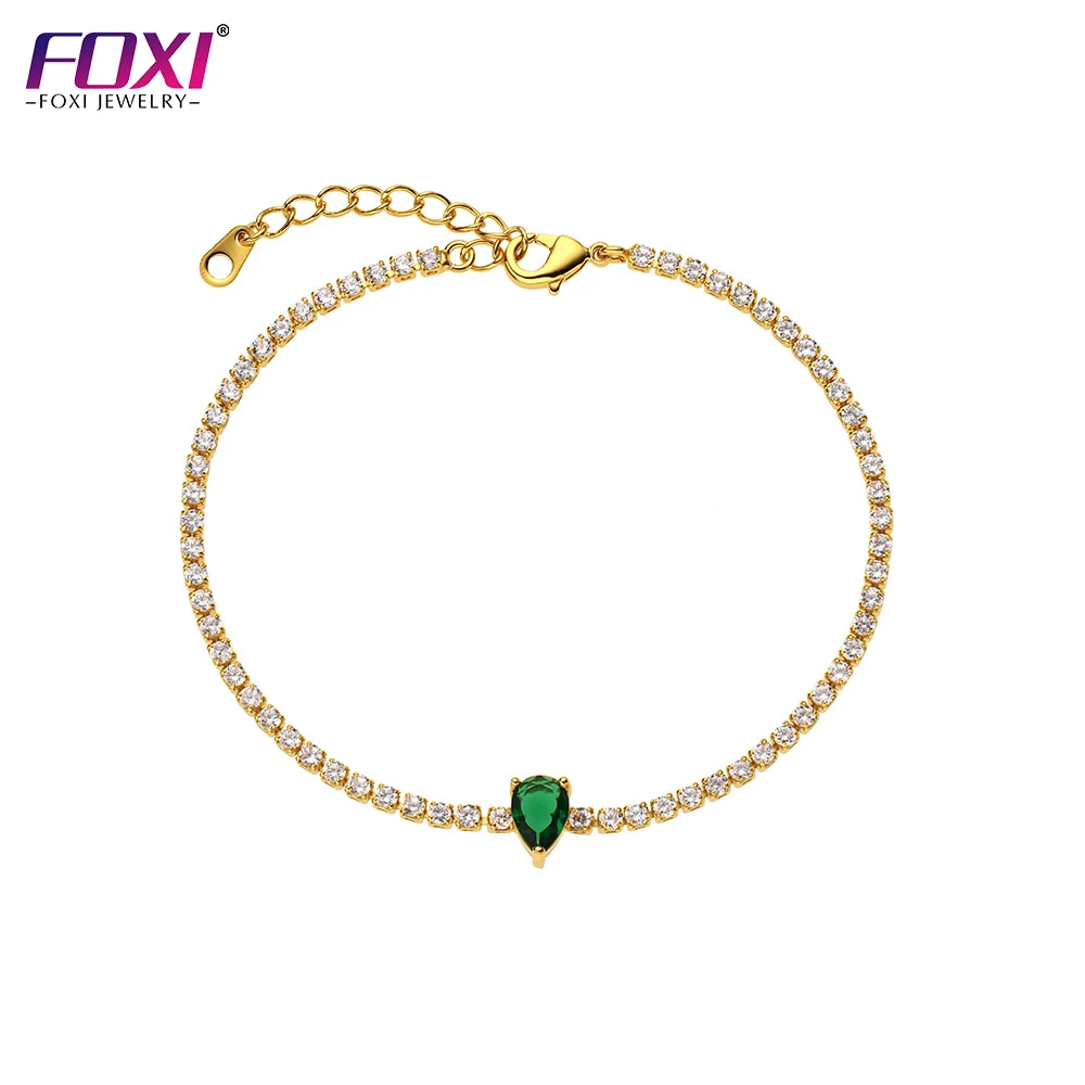foxi jewelry women  fashion jewelry tennis 18k gold plated friendship bracelet jewelry gift wristbands adjustable bracelet