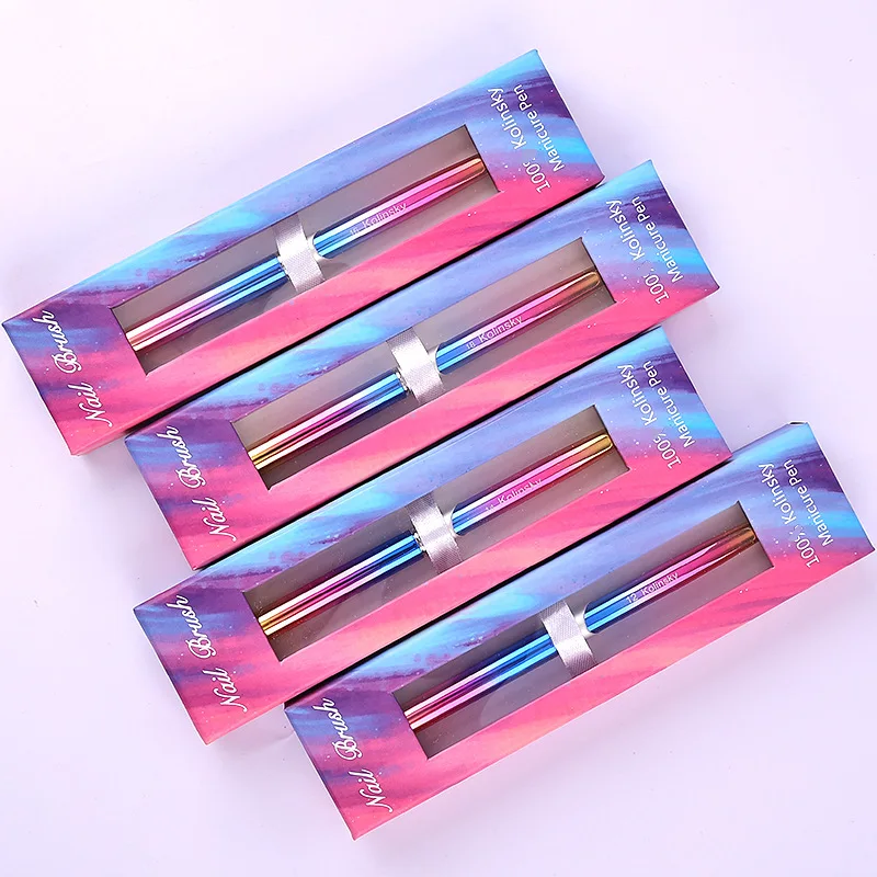 Personalized 100% Kolinsky Acrylic Nail Brush Custom Logo Metal Handle 100% Pure Kolinsky Germany Acrylic Nail Brush Suppliers