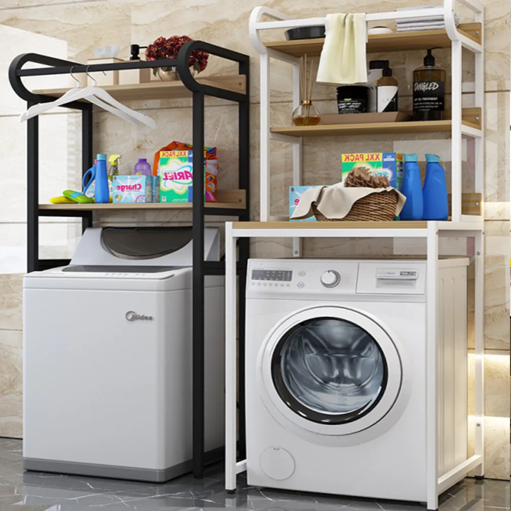 
Washing Machine Storage Rack Shelf 3 Tiers organizer Storage Above Balcony Laundry Cabinet Bathroom Toilet Storage Rack 