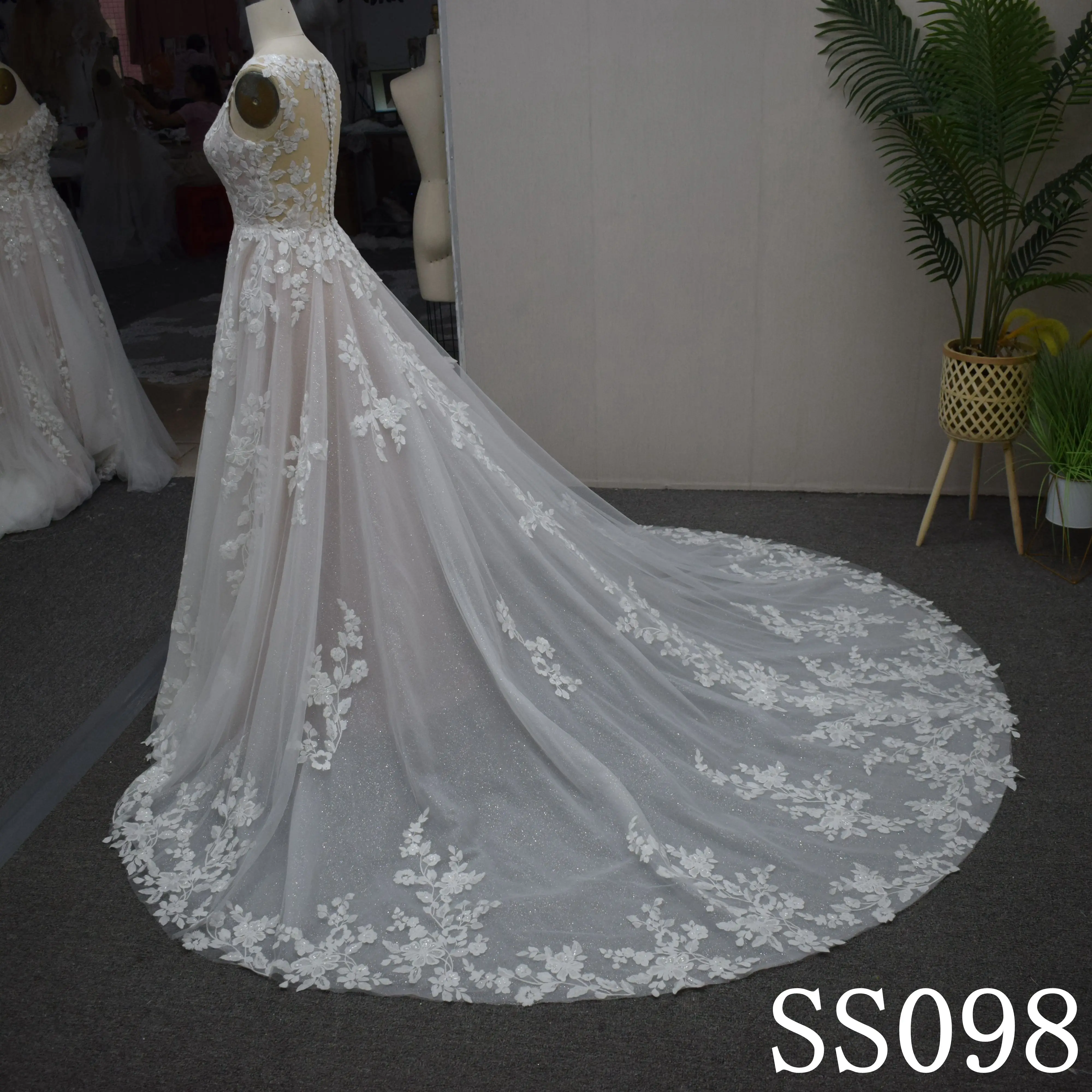 Elegant Appliqued A-Line Wedding Dress