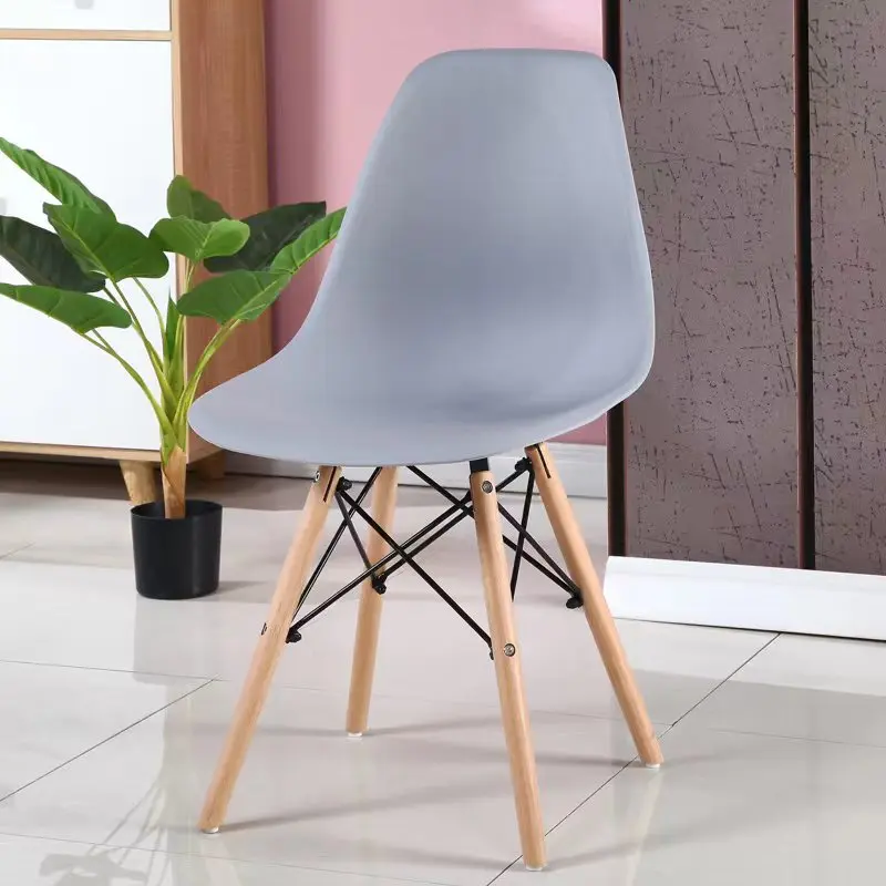Hot sale wholesale custom wooden outdoor designer plastic dining chair with wood legs