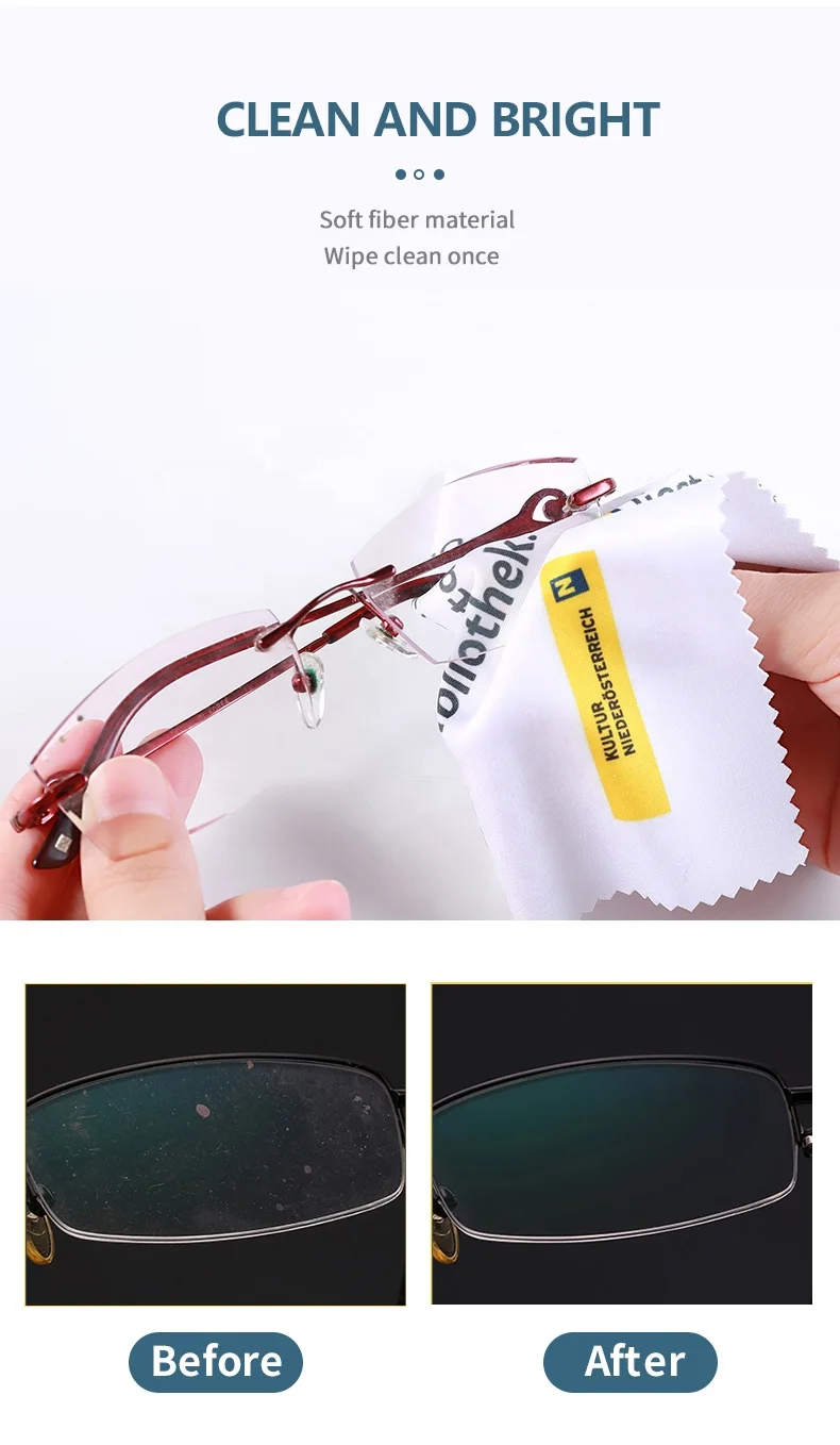 Hot selling Microfiber  glasses cleaning cloth zigzag cut Remove Dirt Dust Microfiber Cloth for Glasses