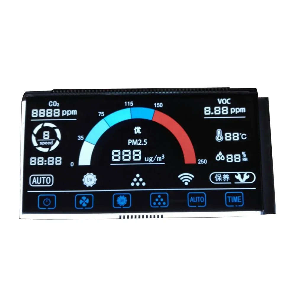 segment 6 digits tn energy meter positive transparent 7 segment lcd