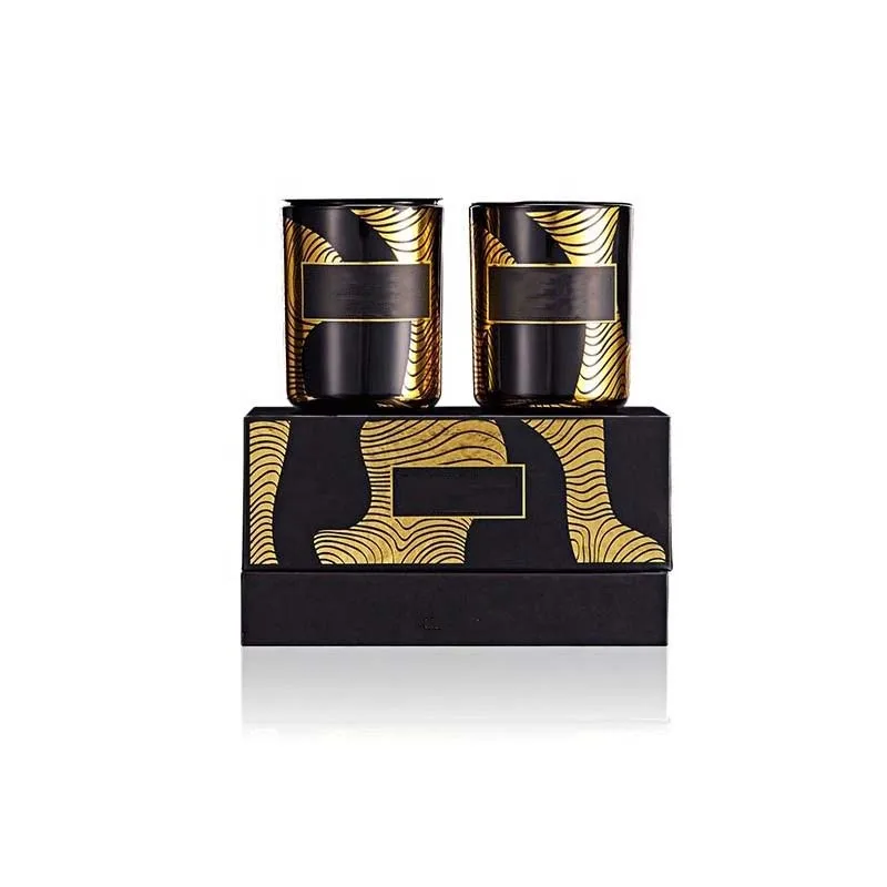 Luxury Handmade 2 Pack Christmas Candle Vessels Novelty Aromatherapy Candles With Lid