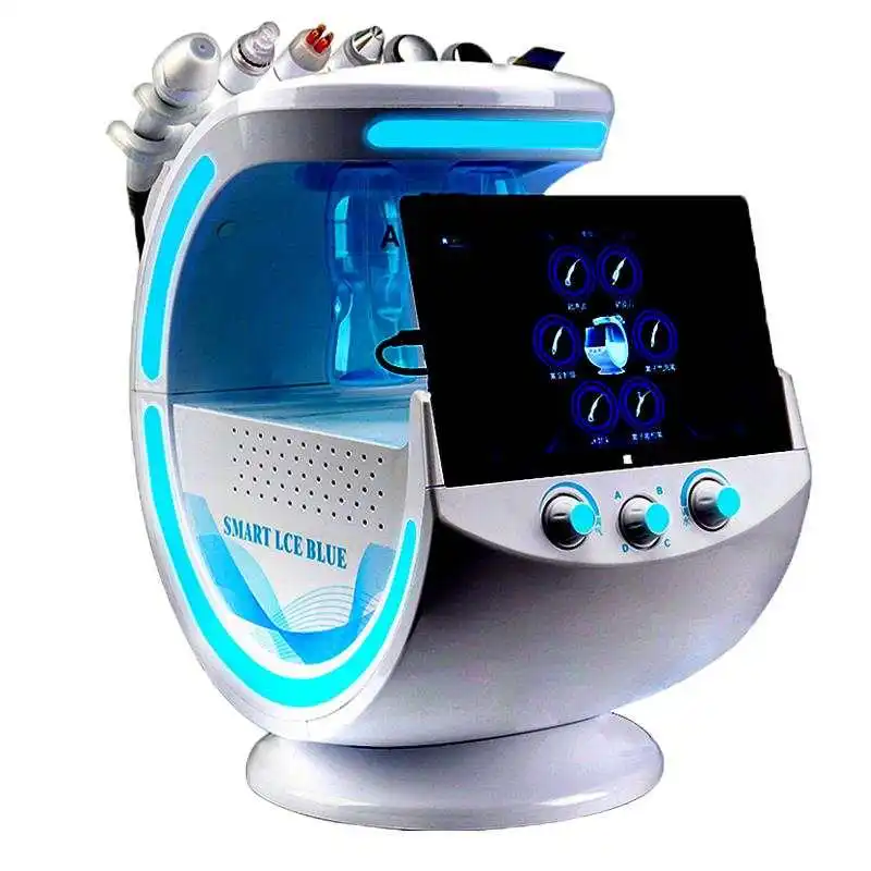 
Newest Ice Blue Magic Mirror Skin Analyzer RF Face Lifting Skin Scrubber Oxygen Sprayer Facial Deep cleaning Machine 