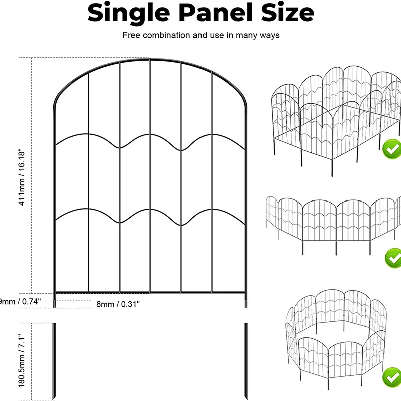 Easy to install durable fence custom size Small metal iron Fence For Garden