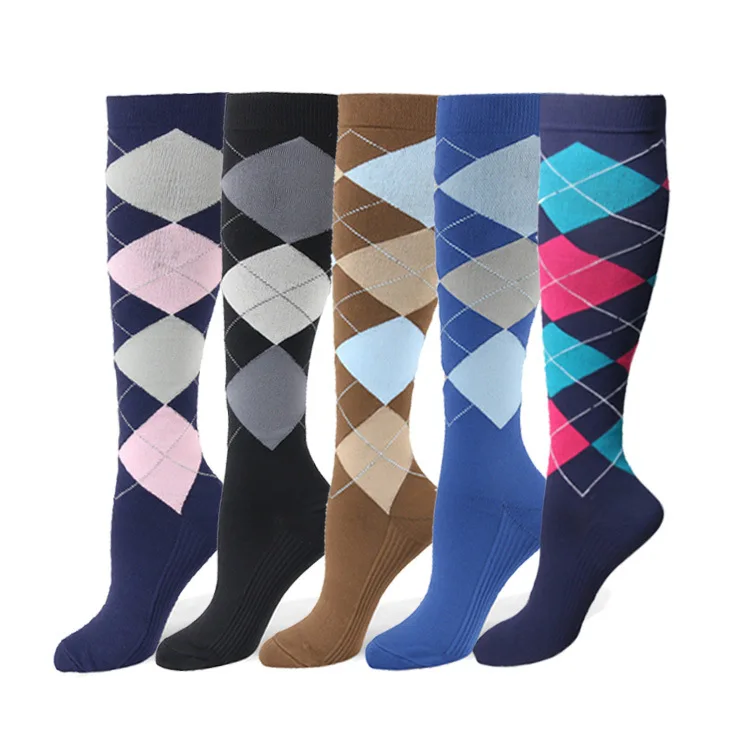 Wholesale men custom Lingge Printing Combed Cotton Elite Business Happy Socks logo sport socks