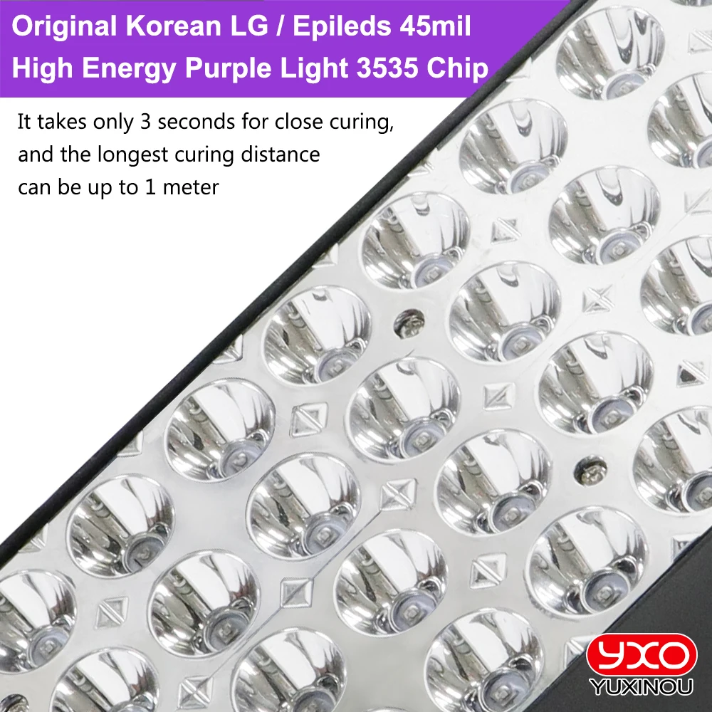 2023 YXO Newest Commercial Fast Curing Speed 3000W Violet Lamp 3535 UV Shadowless Glue UV Ink Curing Lamp  High Power Uv Led