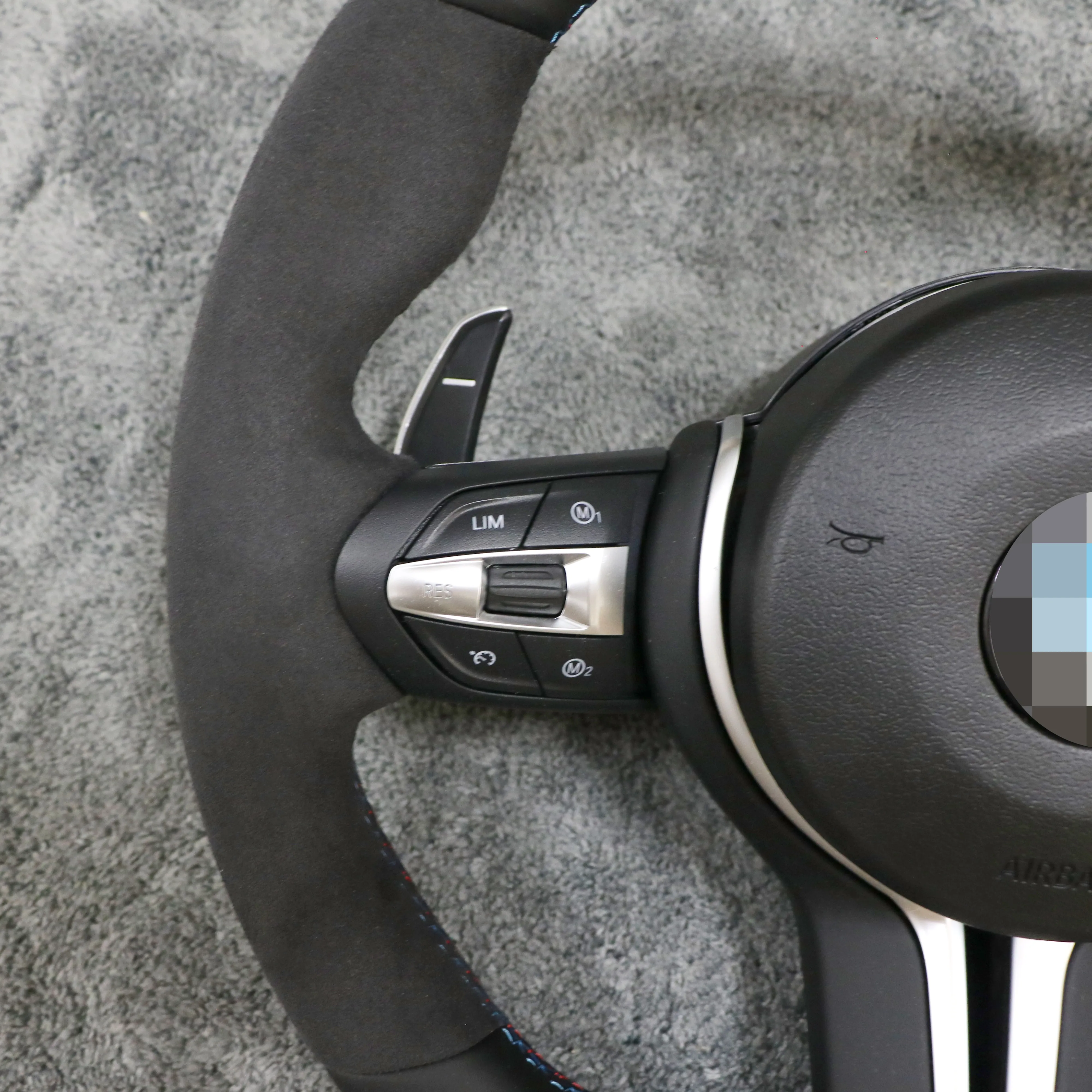 High quality blue top strip alcantara leather Steering Wheel For BMW 3series e90 f31 f95 g21 f13 f10 g01 f31 g32 g06