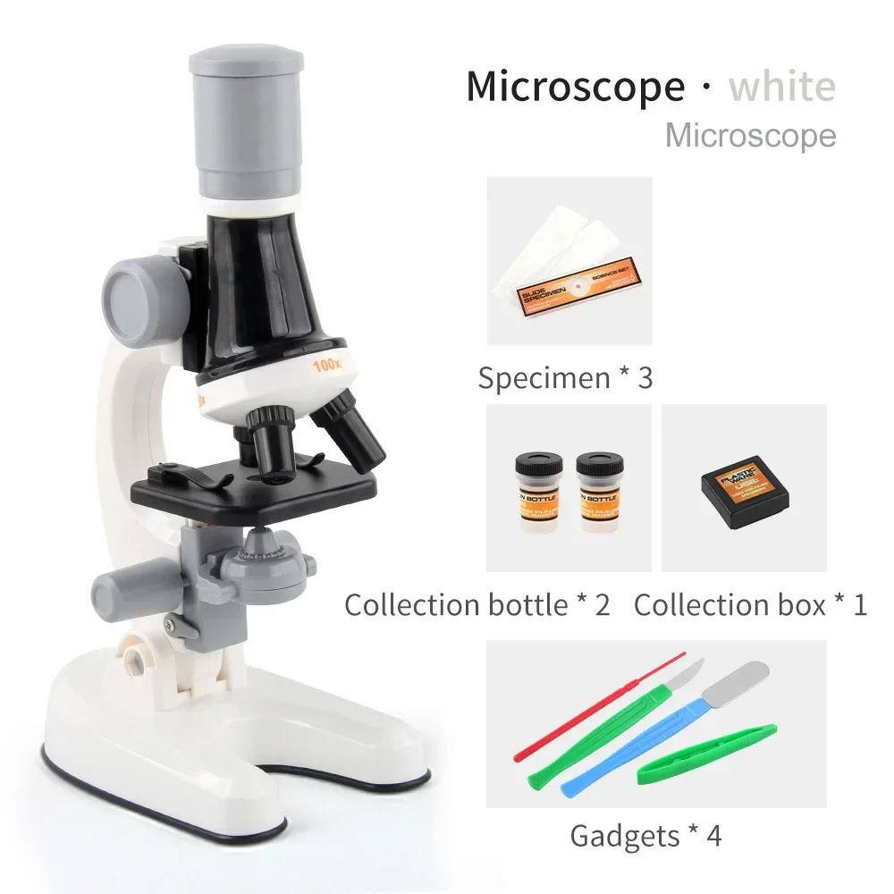 Kids Microscope 120X-1200X Plastic Slides LED Light and Carrying Box educational toys for kids learning science toys educational