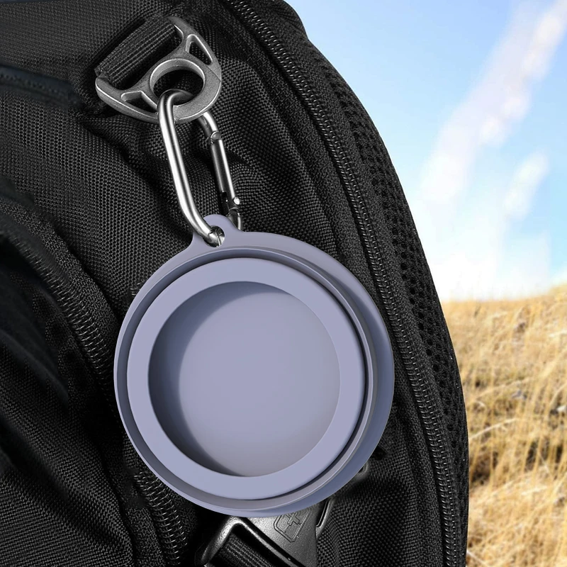 2-in-1 Collapsible Silicone Dog Travel Bowls  BPA Free Water Bowl No-Spill  Pet Food Water Feeder Bowl with Carabiner Clip