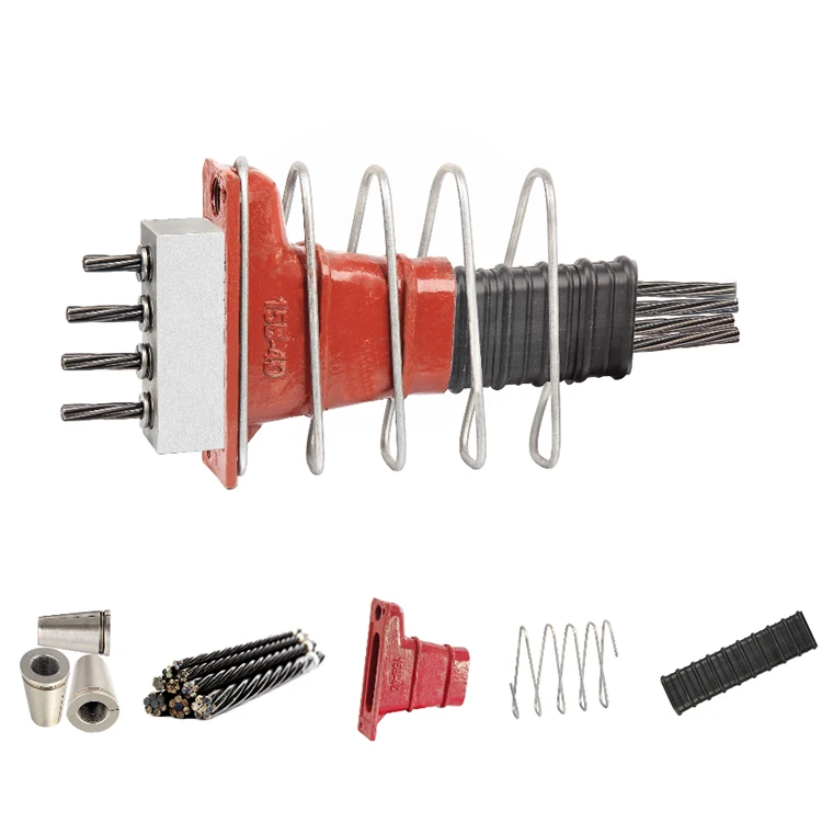 Prestress Concrete Strand Anchorage Barrel And Wedge 12.7mm 15.2mm Post Tension Wedge Anchor For Prestressed Cable