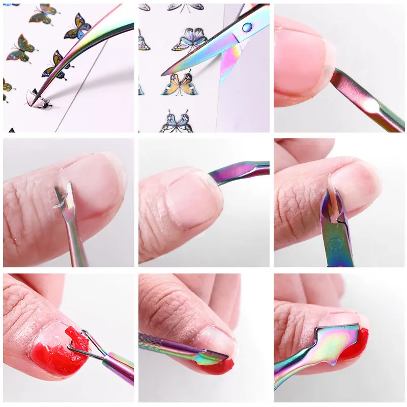Professional Gel Polish Remove Manicure Kit set box tools Stainless Steel Tweezers Cuticle Nipper Scissor nail care tools set