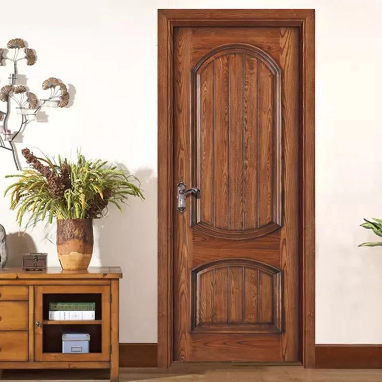 Aluminum Wood Bedroom Doors Cheap Interior Plain Swing Exterior Finished