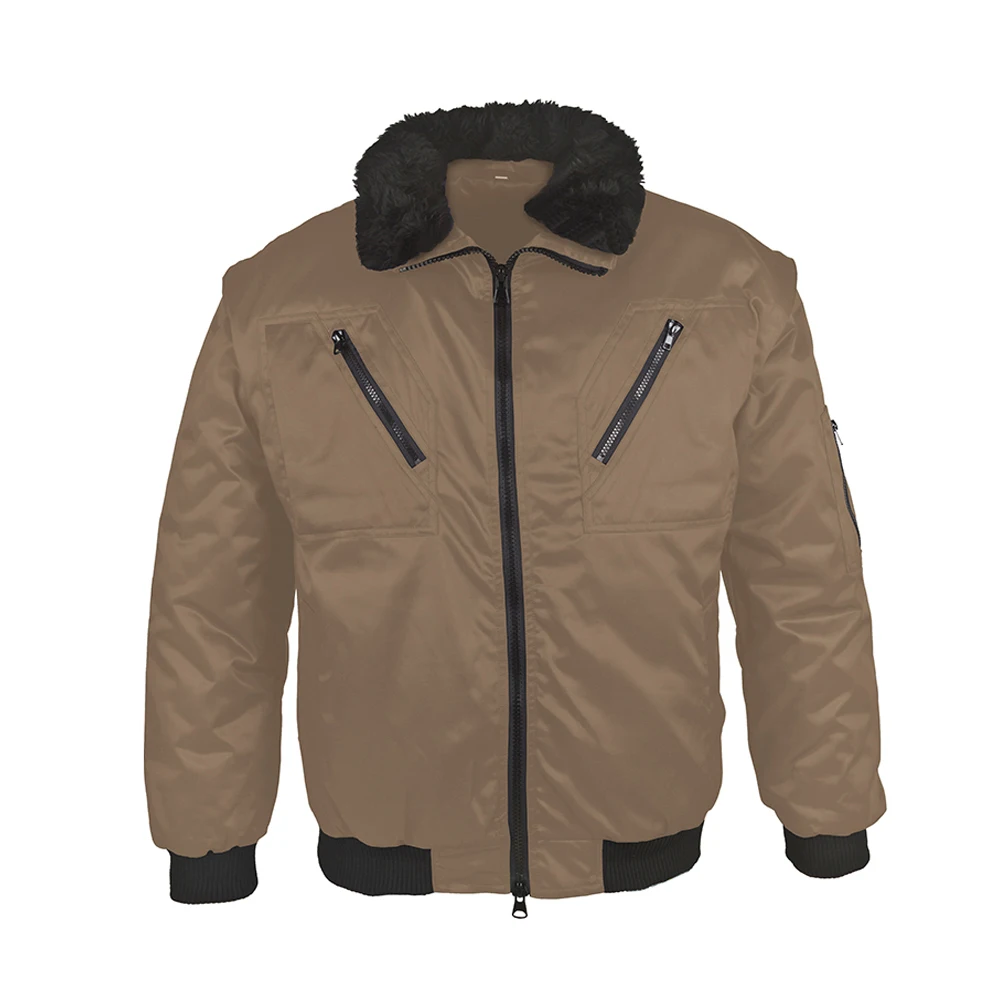 Customization Cheap winter workwear fur lining pilot coats red men 3in1 bomber jacket