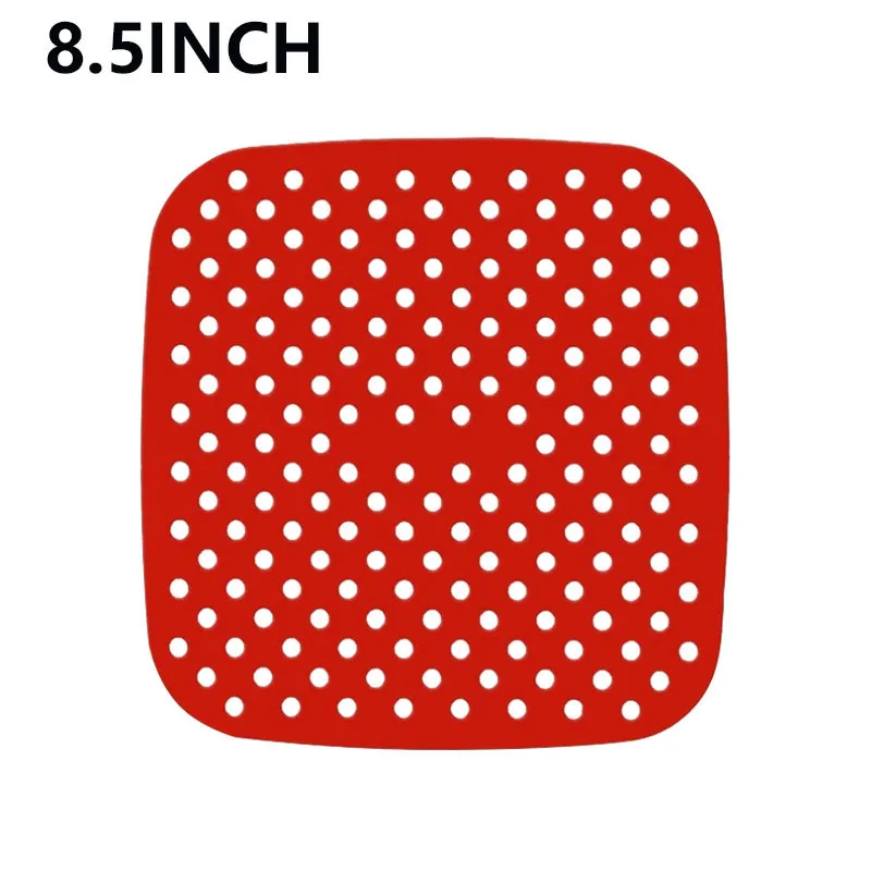 Air Fryer Silicone Mat Accessories Non-Stick Basket Mats 8.5 Inch Square 9 Inch Round Reusable Silicone Air Fryer Liners