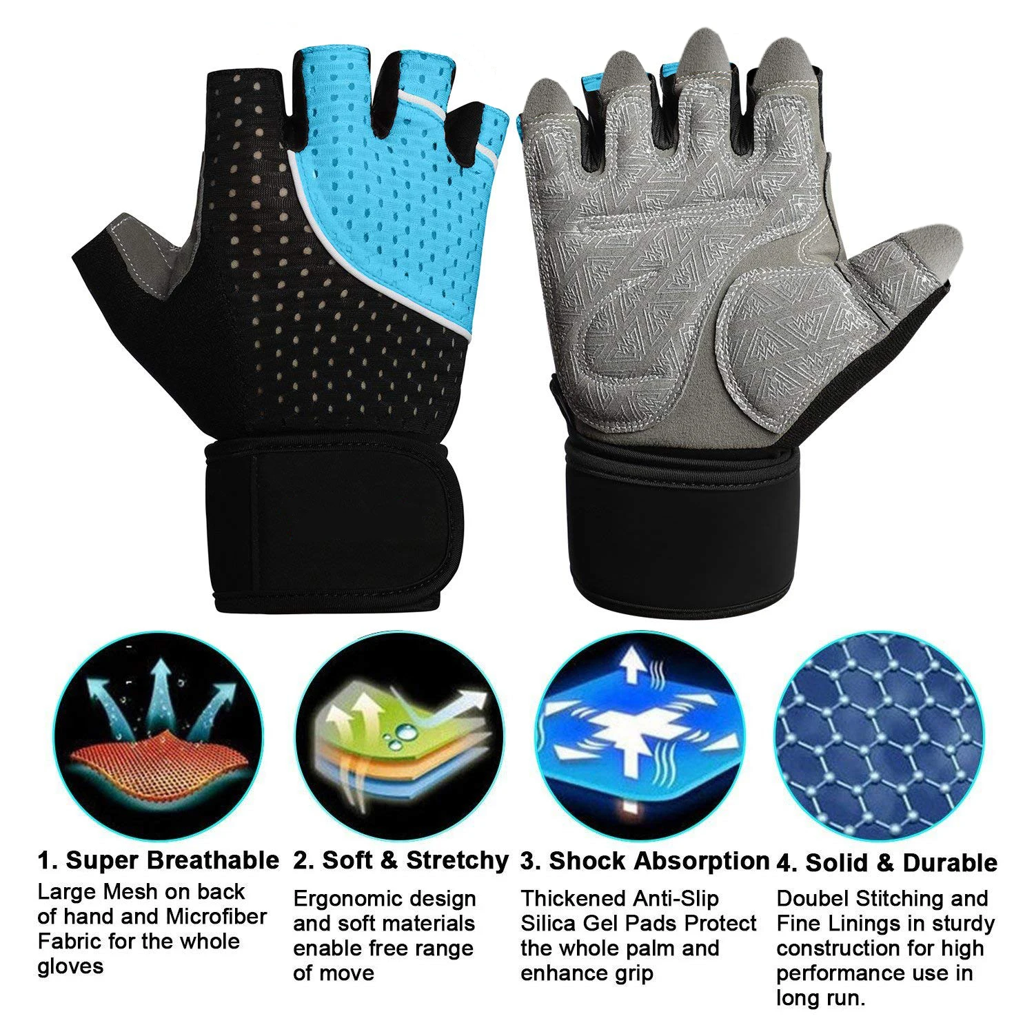 Microfiber Lady Custom Gloves For Gym Custom Fitness Strength Training Gloves For Women Man