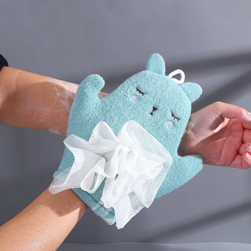 Hand Puppet Bath Wash Mitt Towel with Animal Designs for Children Toy Cute Baby Kids Bath Sponge/Mitt/Glove for Kid