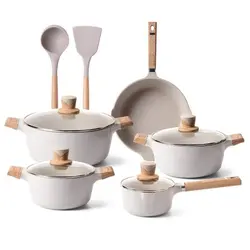 Granite Cookware Sets Wok Baking Grill Pan Soup & Stock Pots Modern Tri Ply Bonded Induction Cookers Non Stick Pots And Pans