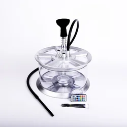 new design acrylic wheel hub Felgen shisha with LED Rims hookah