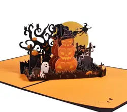 3D Pop Up Card Laser Cutting Handmade 3D Pop Up Card Card For Halloween Eco-friendly