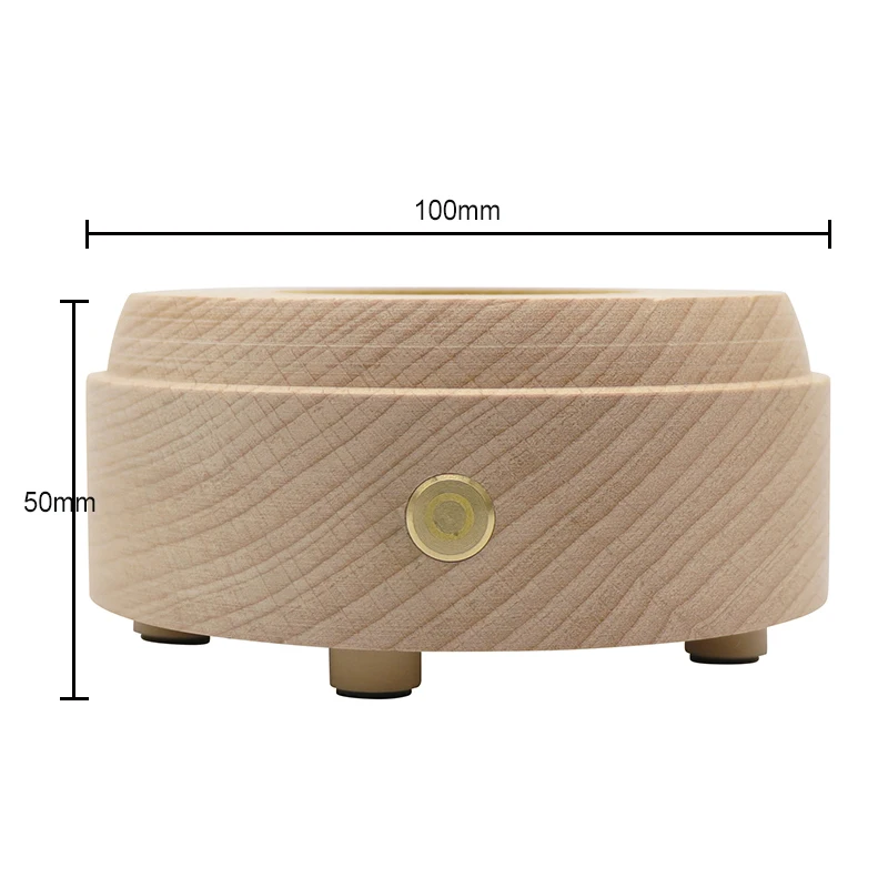 Wholesale 3D Illusion LED Base With Smart Speaker Music Night Lamp RGB Color Wooden LED Light Base For Crystal Ball